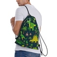 thumbnail image 3 of Easygdp Dinosaurs and Flowers Drawstring Backpack, Beach Sackpack, Travel Sackpack Lightweight for Sports, Gym, Travel, Swimming - Medium, 3 of 9