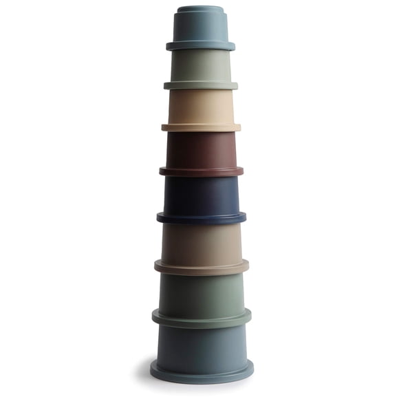 Vasos apilables Toy Mushie, 8 unidades, para niños de 0 a 5 años | Dinamarca