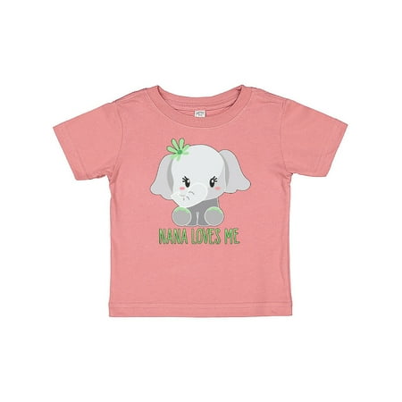 

Inktastic Nana Loves Me- cute elephant Gift Baby Boy or Baby Girl T-Shirt