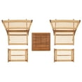 thumbnail image 3 of SAFAVIEH Casella Outdoor Patio 5 Piece Conversation Set, Natural/Light Brown, 3 of 7