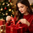 thumbnail image 4 of Clearance Under $1 Holiday Christmas Ribbon for Wreaths and Mantel Displays, Satin-Like Craft Ribbon, 4 of 7