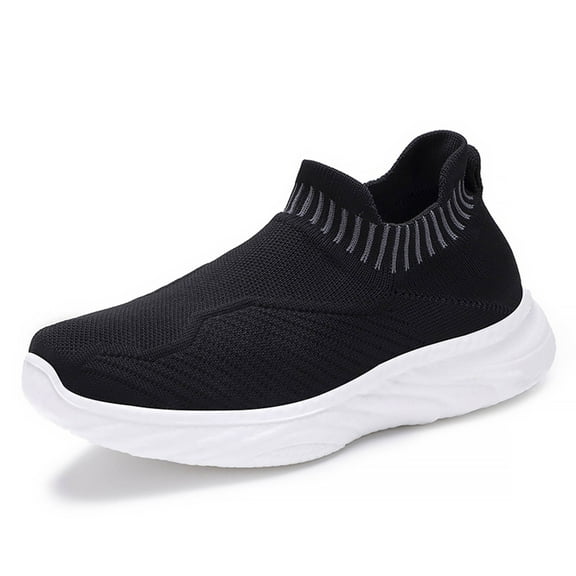 Xiaoxatg Women's Casual Walking Sneakers Breathable Mesh On Lightweight Athletic Shoes Comfortable Flat Sole Footwear for Everyday Wear and Travel Activities 6 Black
