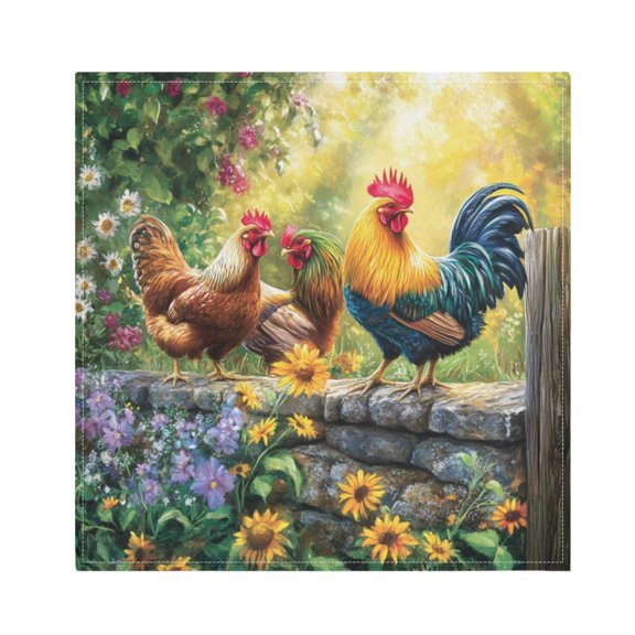 Qxltty Beautiful Rooster Napkins 20×20in Perfect for Parties Dinners Weddings Cocktail Housewarming Cloth Napkins Set of 6