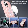 thumbnail image 4 of Asuwish Phone Case for iPhone 16 Pro 6.3 inch Tempered Glass Screen Protector Magnetic Folding Stand Frosted Translucent Rugged Shockproof Protective Cell Cover i Phone16 i16 16Pro Women Men Pink, 4 of 7