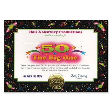 Beistle Pack of 6 ''50 Is The Big One'' Certificates 5'' x 7''