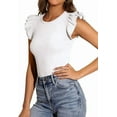 thumbnail image 5 of PRETTYGARDEN Womens Summer Crew Neck T Shirts Trendy Ruffle Sleeve Slim Fit Knit Going Out Tops Casual Spring Clothes, 5 of 10
