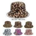 thumbnail image 3 of Breezora Women's Zebra Print Bucket Hat Winter Warm Fluffy Fisherman Cap for Fashion Outdoor Use Pink, 3 of 8