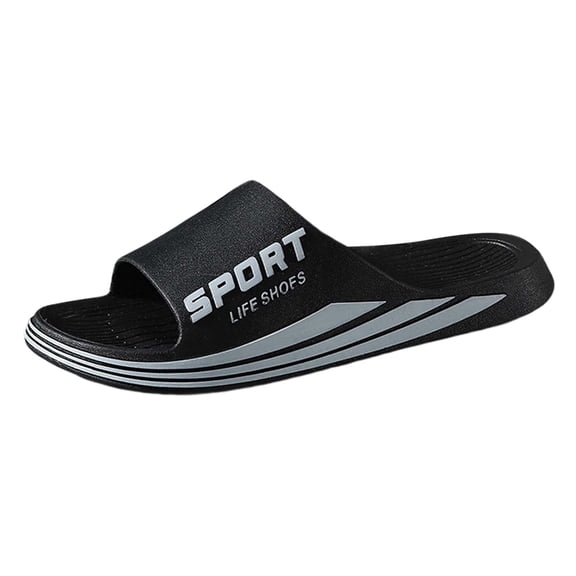 House Slippers for Men Bathroom Couple Unisex Slip On House Shoes Rubber Open Toe Non Slip Comfortable Casual Indoor Outdoor Men Slippers Size 37