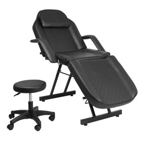 Zimtown 73 Adjustable Tattoo Chair With Hydraulic Stool Black