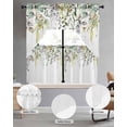 thumbnail image 2 of Eucalyptus Leaves Swag Curtains for Living Room/Bedroom Windows, Summer Botanical Green Watercolor Kitchen Curtains and Valances Set 36 Inch Length, Light Filtering Swags Valance Curtain Panels, 2 of 5
