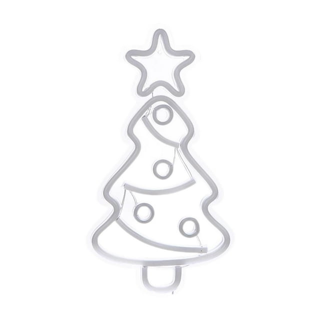 Bunblic Christmas Tree Neon Sign Ambient Lighting Decorative Wall Decor Night Light for Birthday Bar Home Holiday Backdrop Decoration