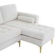 thumbnail image 5 of 85" Sectional Sofa Couch with Reversible Chaise, L-Shape Couch with Bolster Pillows and Metal Legs, Boucle Yarn Fabric Convertible Sofa for Living Room Apartment Small Space, Beige, 5 of 7