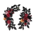 thumbnail image 2 of 2-Piece 25.59 Inch Gothic Dark Red and Black Artificial Flower Swags for Halloween Wedding Welcome Sign, Silk Rose Floral Arch Decor, 2 of 7
