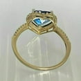 thumbnail image 4 of 2ct Heart Cut Simulated Blue Sapphire Halo Wedding Ring 14K Yellow Gold Plated, 4 of 5