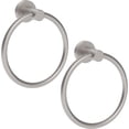 thumbnail image 1 of Towel RARXTR Brushed Nickel 2 Pack Towel Ring, Hand Towel Holder for Bathroom Kitchen Modern Rounded Base Wall Mount SUS304 Stainless Steel, 1 of 6