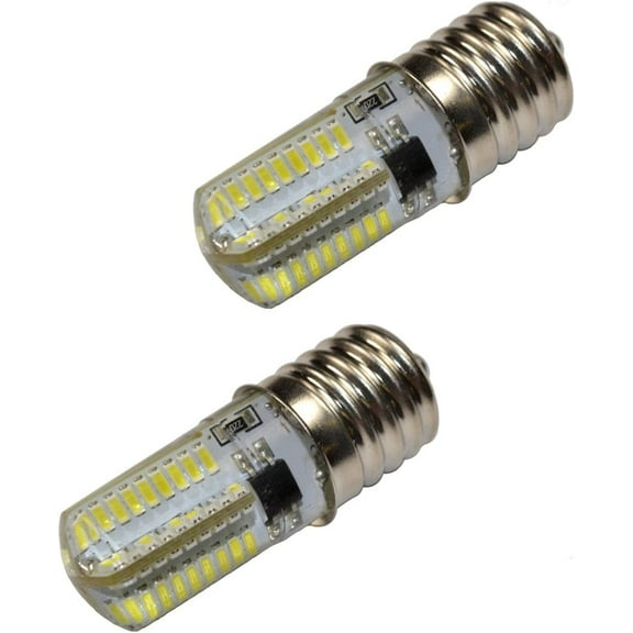 HQRP 2-Pack 110V E17 Base Silicone Crystal Dimmable LED Bulbs Cool White for GE General Electric WB36X10003 Light Bulb Replacement