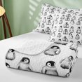 thumbnail image 4 of Erosebridal Penguin Bed Spread Queen for Boys Girls, Baby Penguins Queen Coverlet Set, 3-Piece 1 Quilt and 2 Pillowcases, 4 of 7
