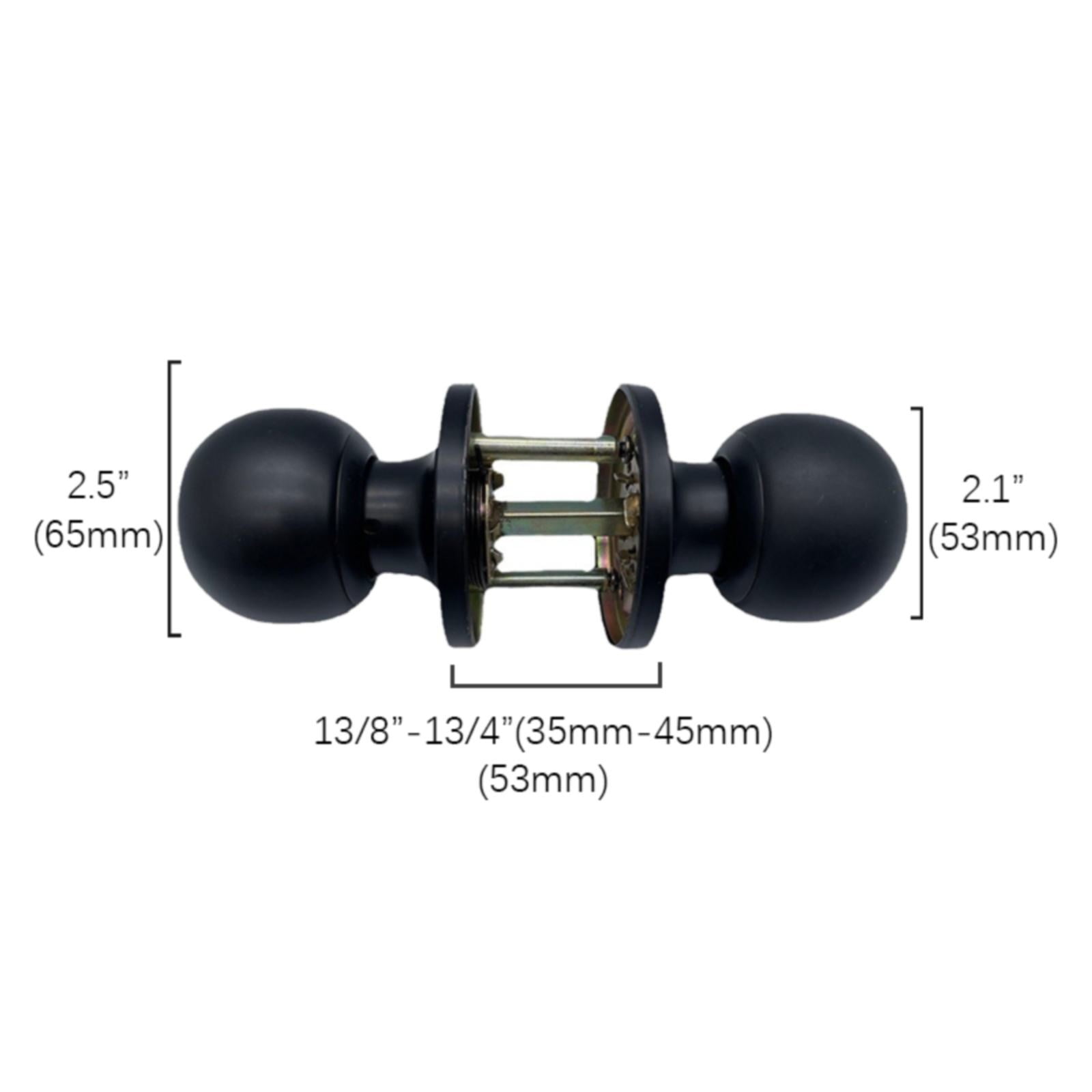 Clearance Faucet Hardware under $20,Keyed Alike Entry Door Knob And Single Cylinder Lockset Black Front Door Knob With Key And 1 Pack 2PC