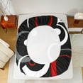 thumbnail image 5 of jejeloiu Geometric Circle Queen Sheet Sets,Modern Abstract Geometric Flat Sheet,Red White Black Queen Fitted Sheet For Children,Breathable Home Decor,4-Piece, 5 of 7