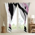 thumbnail image 3 of Black Grey Pink Curtains & Drapes Brush Strokes Oil Painting Curtains, Gradient Abstract Vintage 30%-50% Blackout Curtains Ombre Graffiti Living Room Curtains, Contemporary Modern Window Curtains, 3 of 5