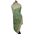 thumbnail image 2 of Green and Sepia Woollen Scarves for Women with Mankolam Prints on the Borders Great Accessory for Fall/Winter, 2 of 4