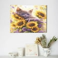 thumbnail image 6 of Naloa Daisy Sunflower Lazy Cat Print Canvas Picture,Wall Pictures, Modern Decorative Poster,Art Prints for Bedroom, Toilet, 40 x 30 cm, Built-in Wooden Frame, 6 of 6