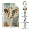 thumbnail image 4 of BZSMCE Kitchen Towels Creative Cow Red Newpaper Pattern Durable Kitchen Towel, 4 of 7