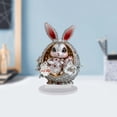 thumbnail image 4 of Easter Decoration, 2D Acrylic Silver Bunny Egg Print Desktop Ornament, for Living Room Bedroom Festival Ornaments, Not 3D, 4 of 8