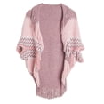 thumbnail image 1 of Poncho tipo capa abierto con frente cálido para mujer, chales con bloques de color, cárdigan de invierno, ponchos estampados para mujer, 1 of 6