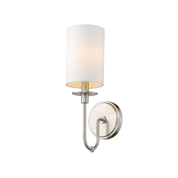 Z-Lite Ella Transitional Steel Wall Sconce in Brushed Nickel and White