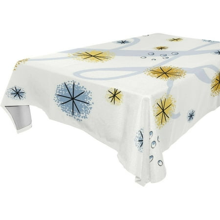 

POPCreation Snowflake Tablecloths Blue Yellows Table Top Decoration 52x70 inches