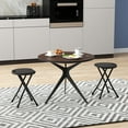 thumbnail image 4 of Gymax Set of 2 Outdoor Folding Stool Portable Space-Saving Round X Shaped Chair Black, 4 of 9