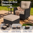 thumbnail image 2 of ALAULM 7-Piece Patio Furniture Set, Outdoor Thick Wicker High Back Conversation Set with 3-Seater Sofa, Swivel Chairs, Ottomans and Square Coffee Table for Yard Patio, Sand, 2 of 7