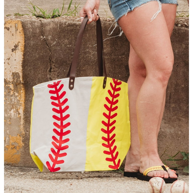 Canvas baseball 2025 tote bag