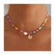 thumbnail image 1 of Gargantilla de cuentas para mujer, collar de cuentas de colores, collar con colgante inicial, gargantilla con inicial de corazón, regalo de cumpleaños para niñas, esposas y novias., 1 of 8