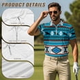 thumbnail image 4 of Uorisanigo Blue Aztec Matching Couple Outfits Golf Shirts for Men Women Short Sleeve Sports 1/4 Zip Summer Quick Dry Workout Shirts Quick-Dry Athletic Casual Stylish Collared Tops, 4 of 8
