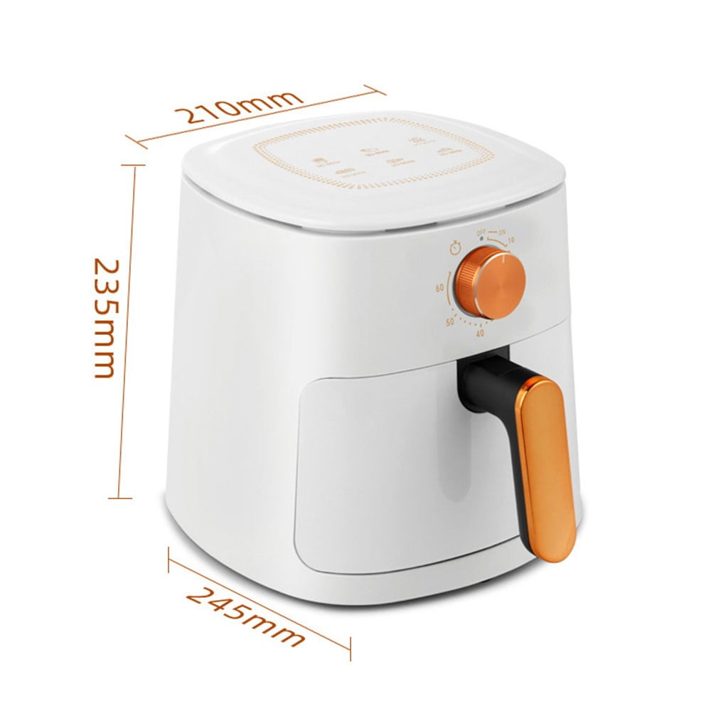  Air fryer 220V 800W Smart Electric Air Fryer 360°Baking Deep  Fried Without Oil Home Cooking Low Fat Adjustable Timing (Color : WHITE,  Size : SINGLE TANK_3.5L_UK) : Home & Kitchen
