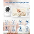 thumbnail image 2 of HelloBaby Monitor de bebé con cámara y audio, primer monitor de cámara para bebé con pantalla IPS de 6 '', sin WiFi, batería de 30 horas, ECO, VOX, conversación bidireccional, visión nocturna, 1000 pi, 2 of 5