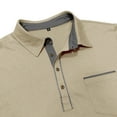 thumbnail image 7 of YOIAVAIOY Men's Long Sleeve Polos Shirts Business Casual Collared T Shirts Soft Knitting Cotton Golf Shirt Lightweight Pullover Tees with Pocket Beige L, 7 of 7