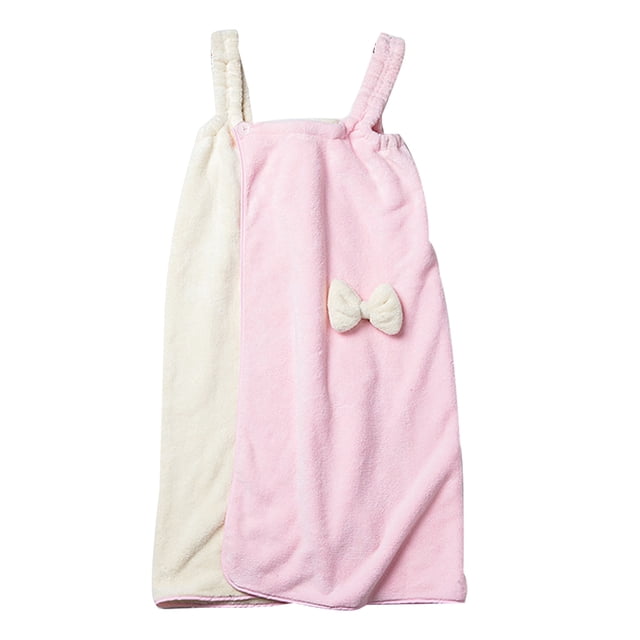 Falda de baño con tirantes y parte superior de tubo con lazo y bloques de colores dobles Vestido de baño/ducha envolvente para mujer