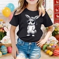 thumbnail image 2 of Bunny Face with Sunglasses Cap Easter T-Shirt Day for Kids T-Shirt Easter Shirts Bunny Tshirt Short Sleeve Tee Funny Rabbit Graphic Top Basic Base Shirt for Boy Girl, 2 of 4