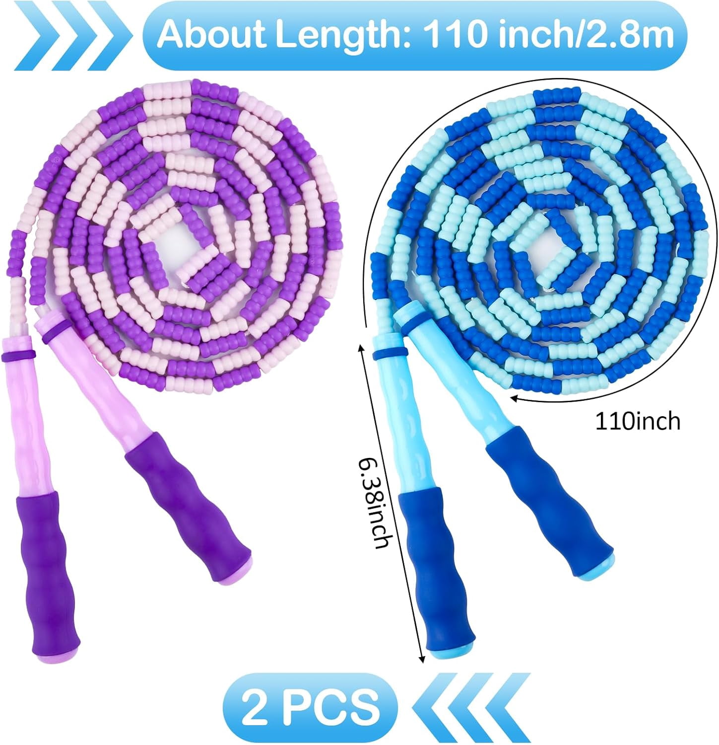 Adjustable Jump Ropes Segmented Soft Beaded Skipping Rope