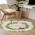 thumbnail image 4 of Small Round Rug 3Ft Washable Non-Slip, Spring Botanical Circle Area Rugs for Living Room Bedroom, Garden Birds Floral Leaves Rustic Burlap Indoor Floor Mats Carpet Runner for Home Decor, 4 of 8