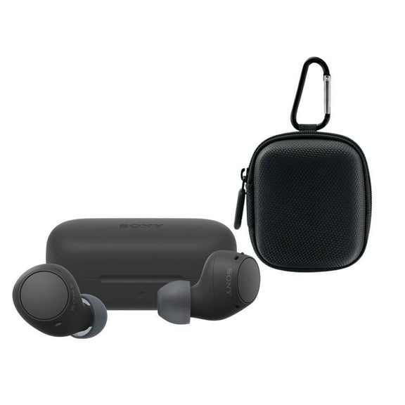 Sony WF-C510 Truly Wireless Earbuds with Up To 11 Hours Battery Life (Black) Bundle with Earphone Travel and Storage Case (2 Items)