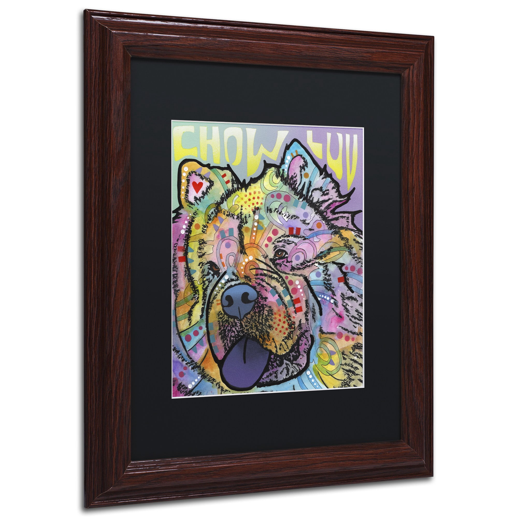 Trademark Fine Art 'Chow Love' Canvas Art by Dean Russo, Black Matte, Wood Frame