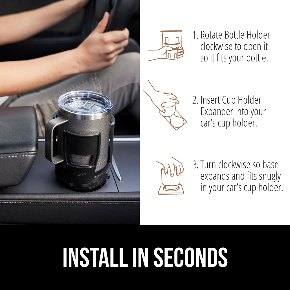 Gorilla Grip Cup Holder Expander, 18-48 oz, Black photo 6