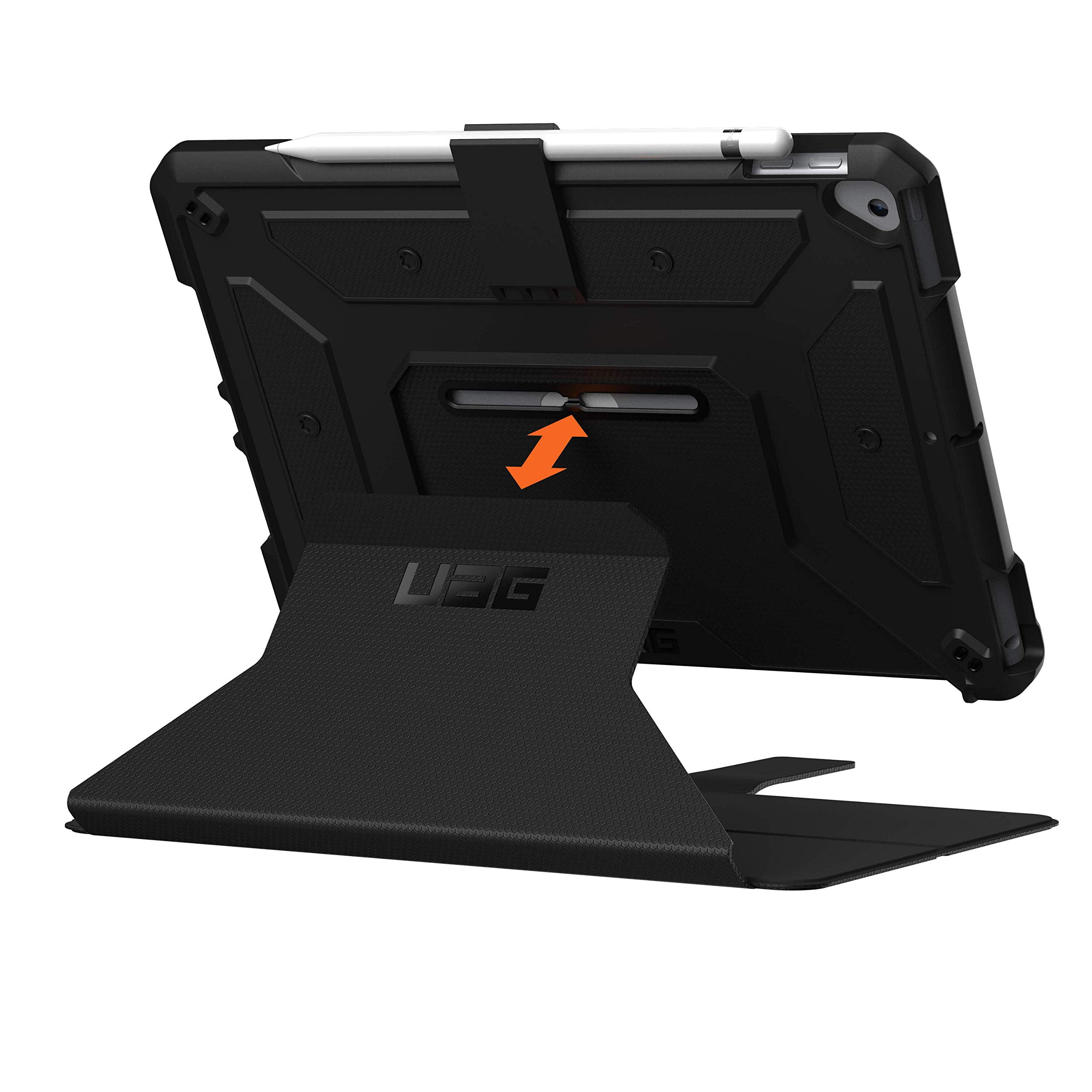 UAG iPad 10.2 Case Black, 9th Generation 2021, 8th Gen 2020, Rugged Heavy Duty Protective Durable Folio Cover & Kick Stand, w/ Pencil Stylus Holder, Metropolis Series