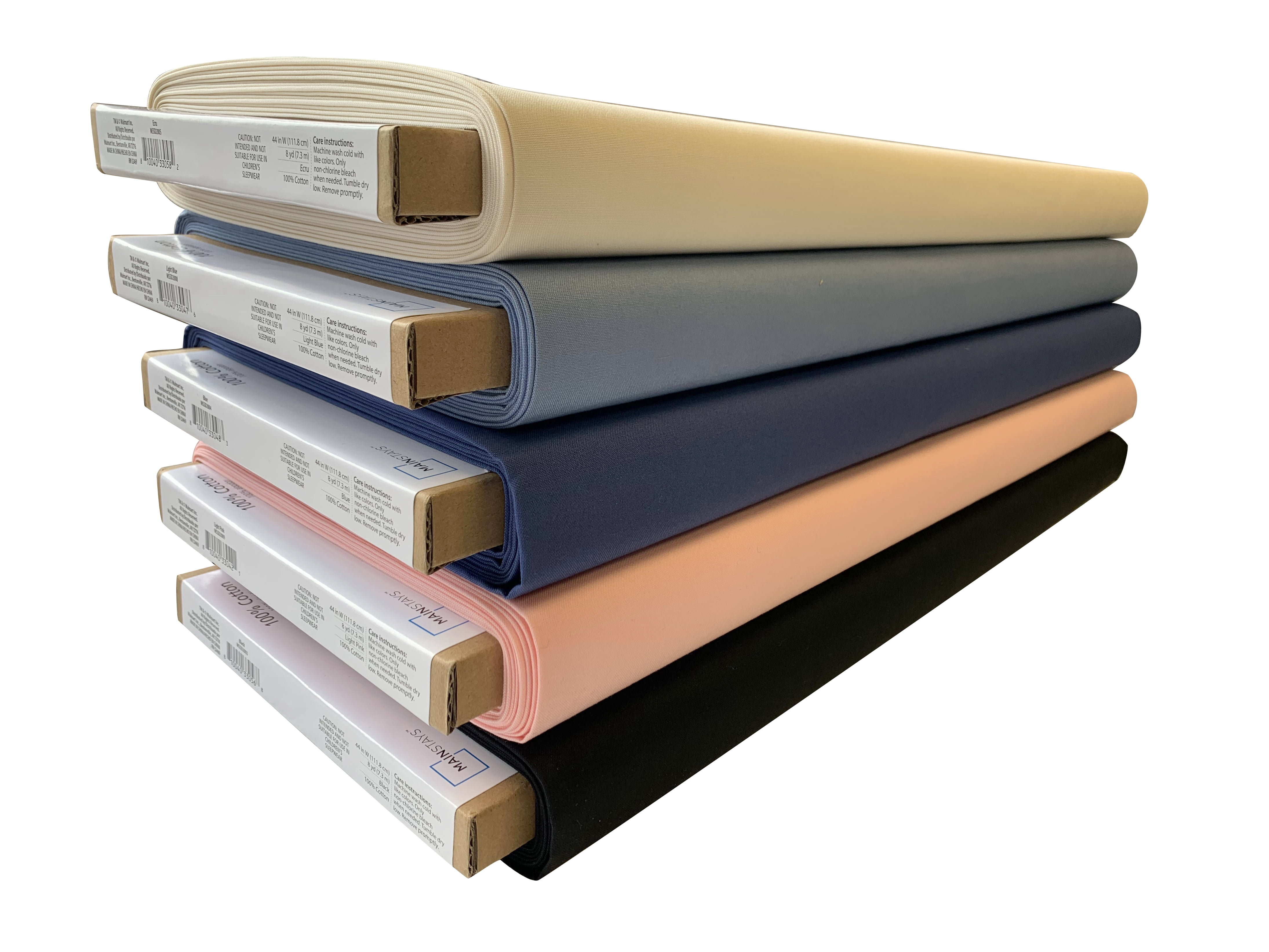 Mainstays 44" 100% Cotton Solid Print Sewing & Craft Fabric By the Yard, Solid Light Pink