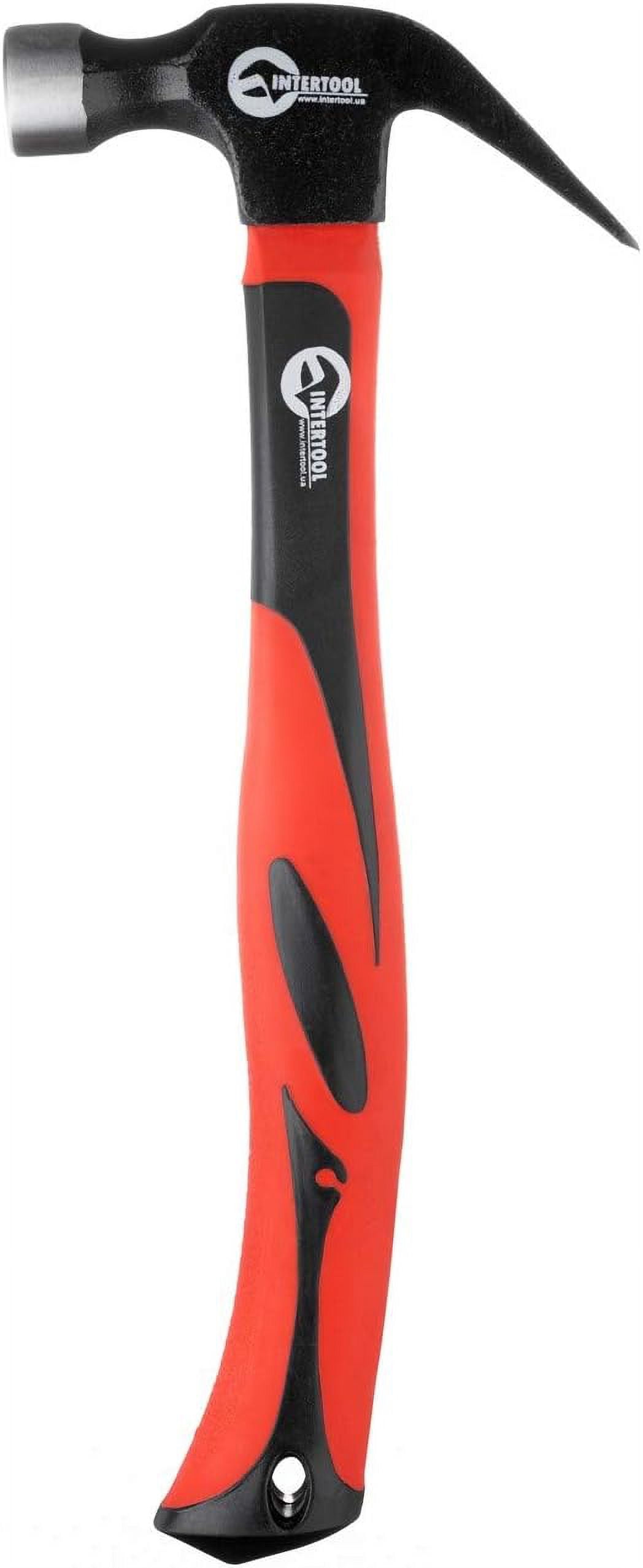 RGHJAR-Claw Hammer 16 oz. / 1 Pound for Framing, Nails, Carpentry - Smooth Face and Shock Absorbing Anti-Slip Fiberglass Handle HT-0223
