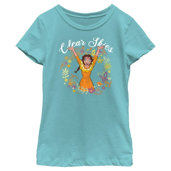 Girl's Encanto Pepa Clear Skies Graphic Tee Tahiti Blue X Large